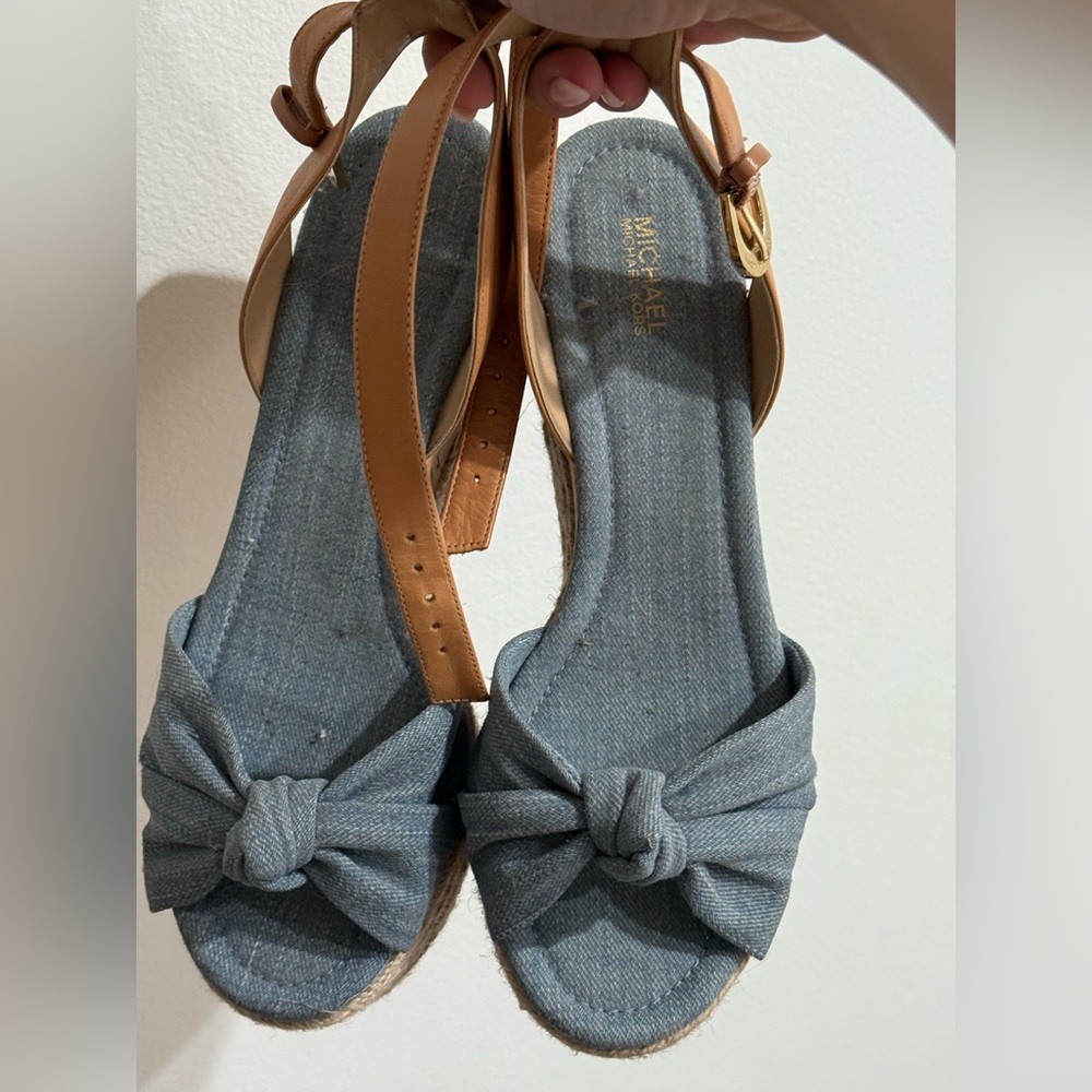 Michael Kors Denim Blue and Tan Espadrilles